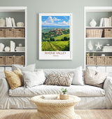 Rhone Valley Print, Travel Poster of Rhone Valley, Wine Region, France, Europe, Travel Gift NQ Media Designs