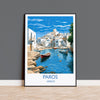 Paros Travel Poster, Travel Print of Paros, Greece Gift, Greek Islands Art, Paros Gift, Wall Art Print NQ Media Designs