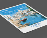 Paros Travel Poster, Travel Print of Paros, Greece Gift, Greek Islands Art, Paros Gift, Wall Art Print NQ Media Designs