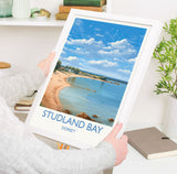 Studland Bay Travel Print, Travel Poster of Studland Bay, England, Dorset Coast Art, Dorset Gift, Wall Art Print NQ Media Designs