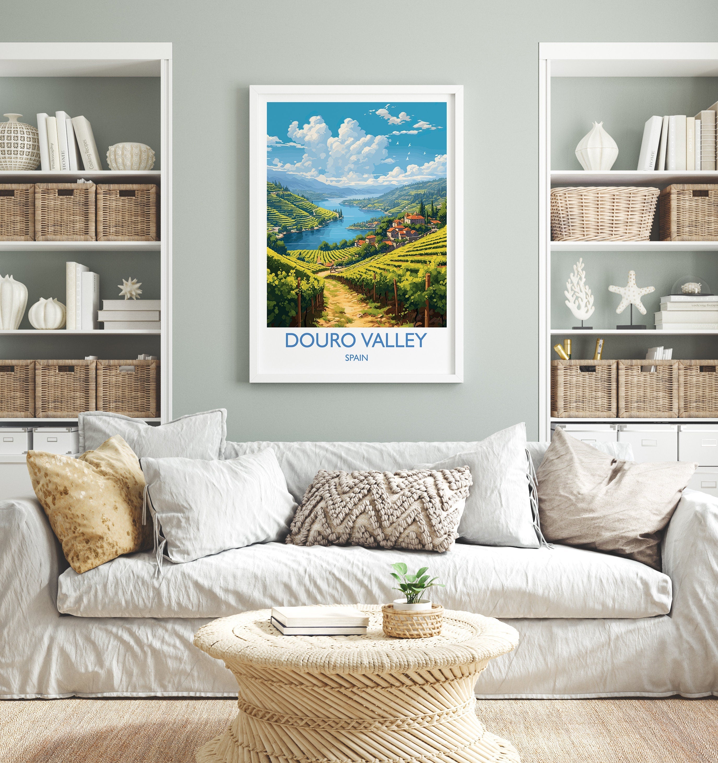 Douro Valley Travel Poster, Travel Print of Douro Valley, Spain, Wine Region Art, Douro Valley Gift, Wall Art Print NQ Media Designs