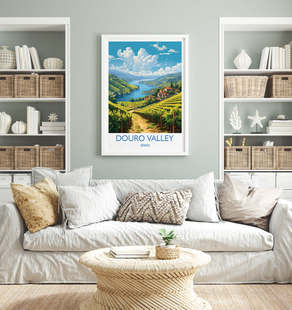 Douro Valley Travel Poster, Travel Print of Douro Valley, Spain, Wine Region Art, Douro Valley Gift, Wall Art Print