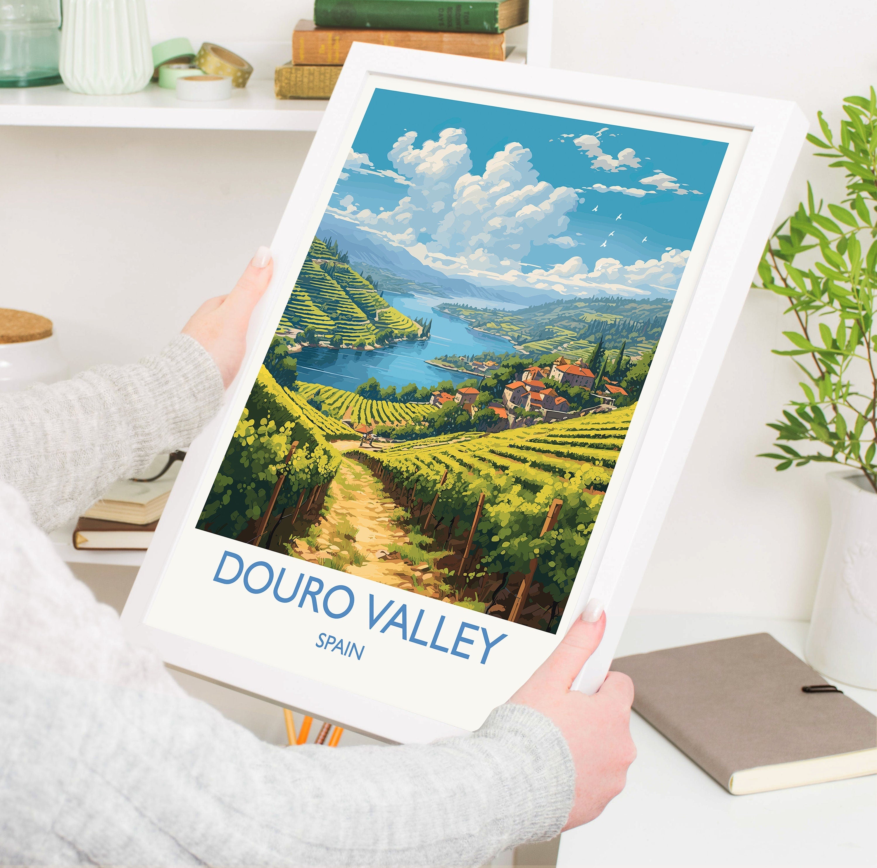 Douro Valley Travel Poster, Travel Print of Douro Valley, Spain, Wine Region Art, Douro Valley Gift, Wall Art Print NQ Media Designs