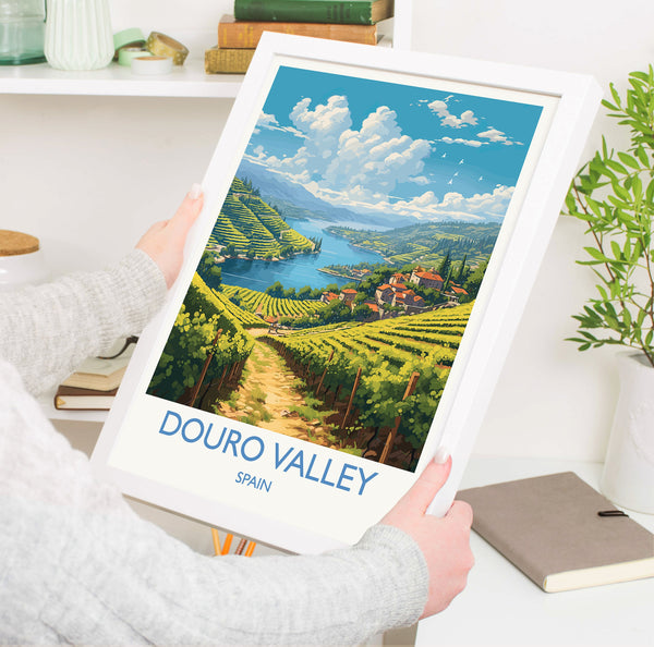 Douro Valley Travel Poster, Travel Print of Douro Valley, Spain, Wine Region Art, Douro Valley Gift, Wall Art Print