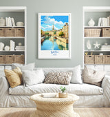Bath Travel Print, Travel Poster of Bath, England, Cotswolds Art, Bath Gift, Wall Art Print NQ Media Designs
