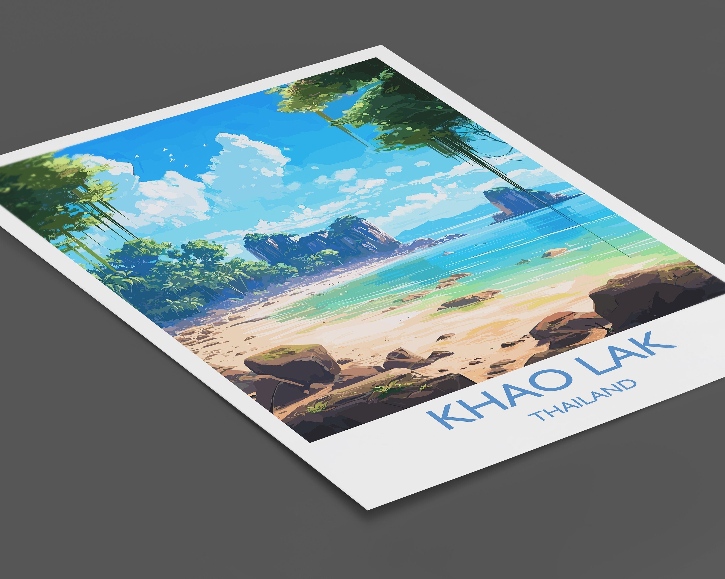 Khao Lak Travel Print, Travel Poster of Khao Lak, Thailand, Khao Lak Gift, Wall Art Print NQ Media Designs