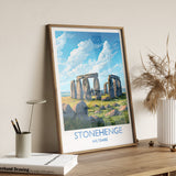 Stonehenge Travel Print, Travel Poster of Stonehenge, England, Wiltshire, Stonehenge Gift, Wall Art Print NQ Media Designs
