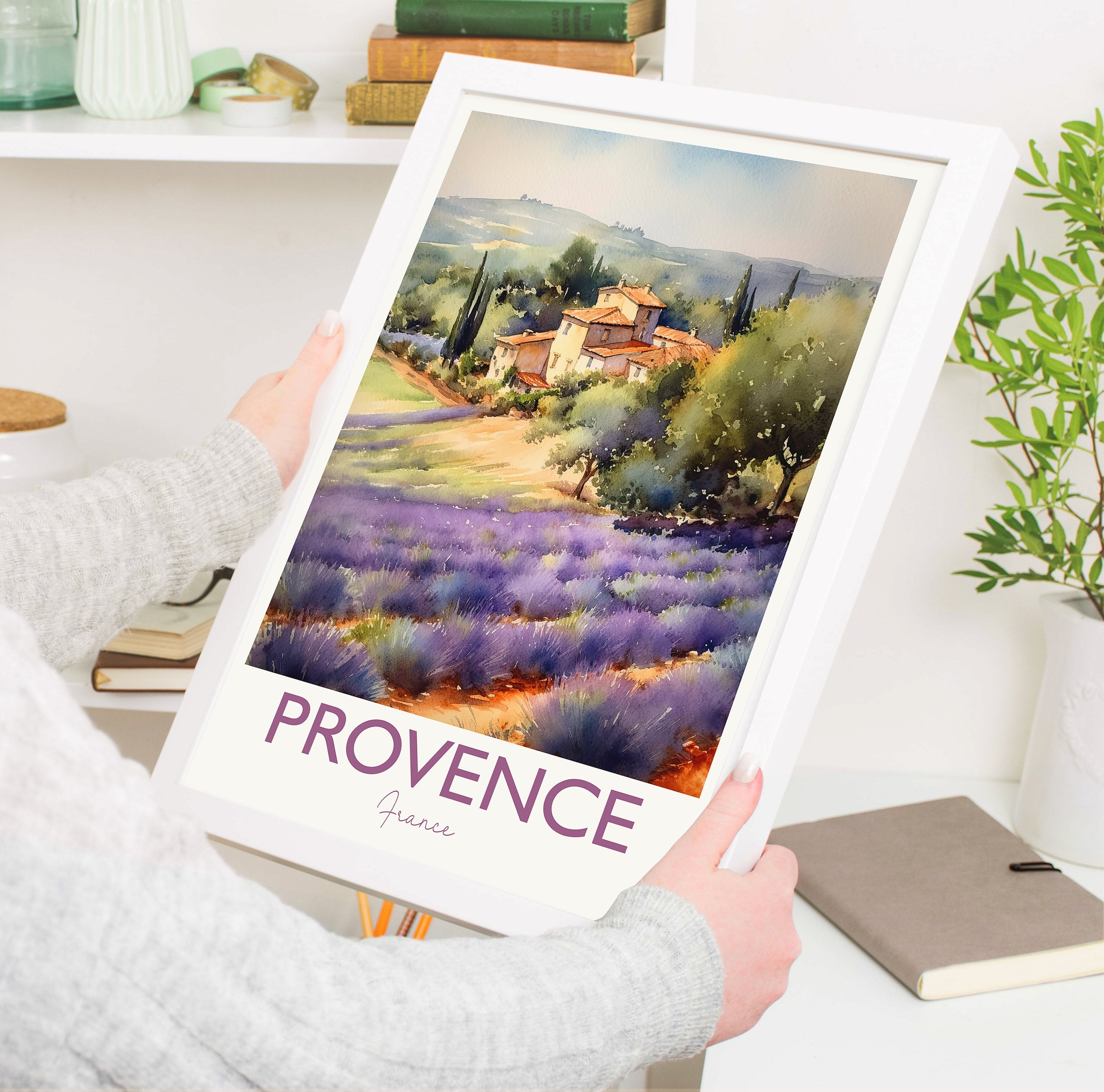 Provence Poster, Travel Print of Provence, France, Provence Gift, Travel Watercolour Gift NQ Media Designs