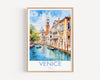 Venice Poster, Travel Print of Venice, Italy, Venice Gift, Travel Watercolour Gift NQ Media Designs