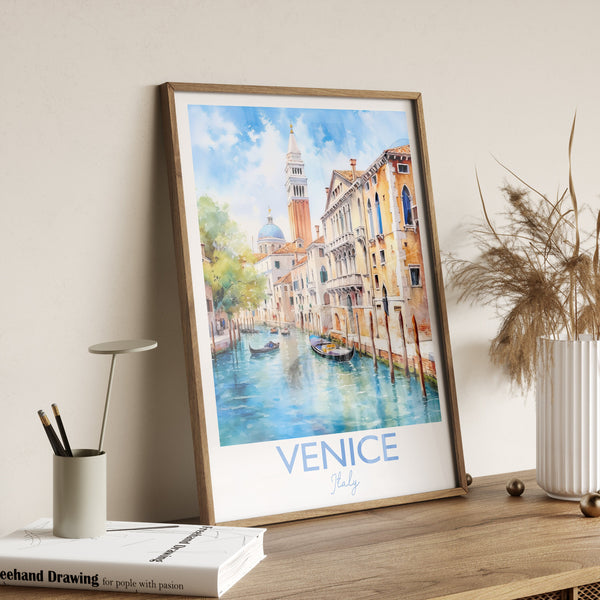 Venice Poster, Travel Print of Venice, Italy, Venice Gift, Travel Watercolour Gift