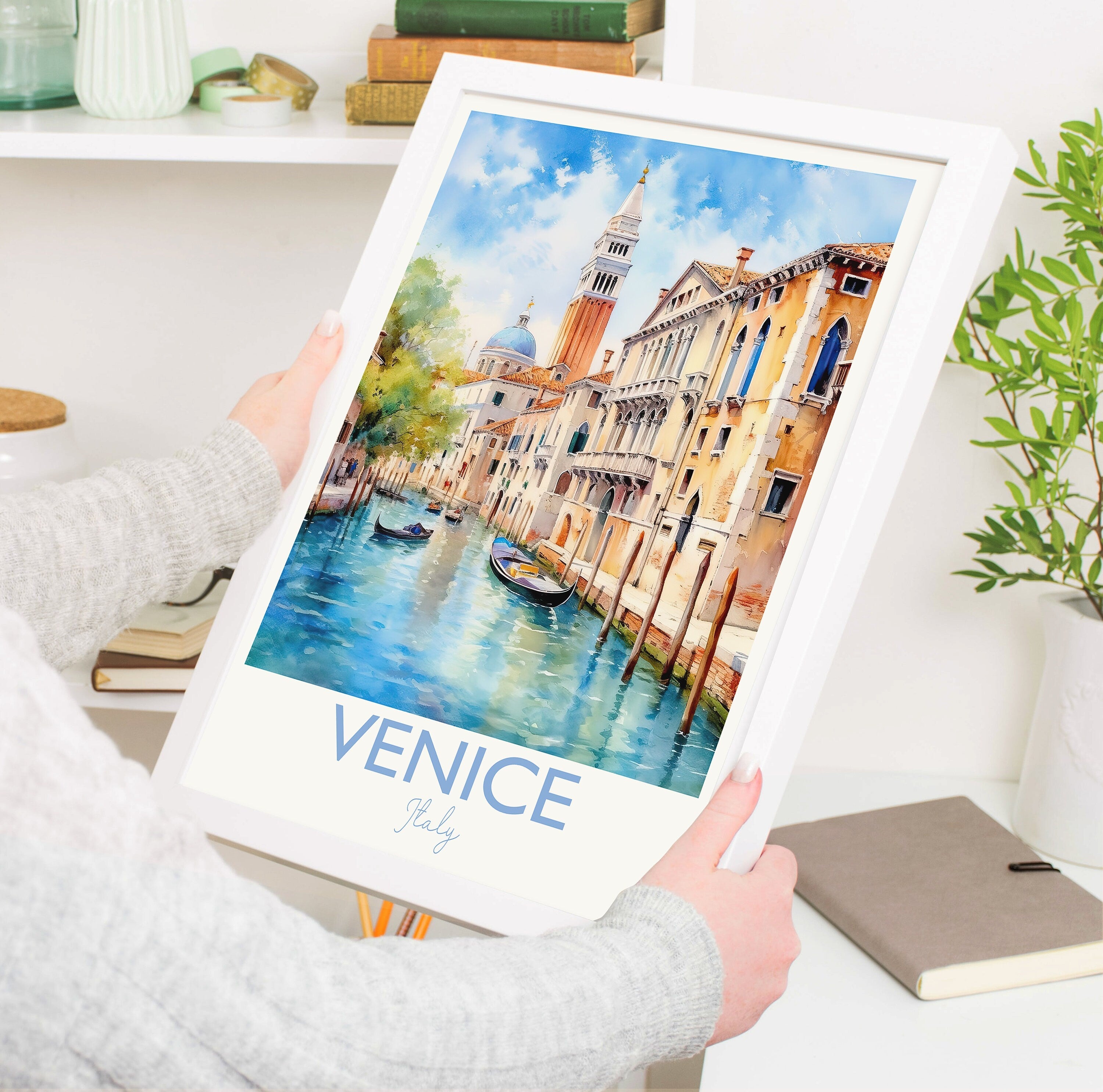 Venice Poster, Travel Print of Venice, Italy, Venice Gift, Travel Watercolour Gift NQ Media Designs