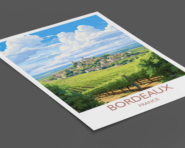 Bordeaux Travel Print, Travel Poster of Bordeaux, Wine Region, France, Europe, Travel Gift
