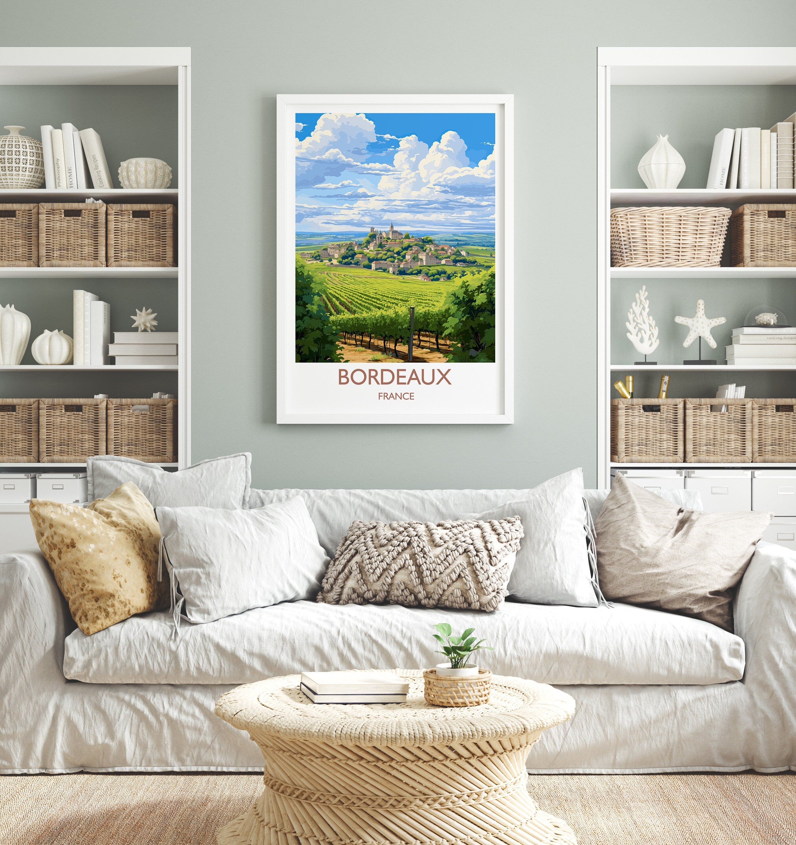 Bordeaux Travel Print, Travel Poster of Bordeaux, Wine Region, France, Europe, Travel Gift NQ Media Designs