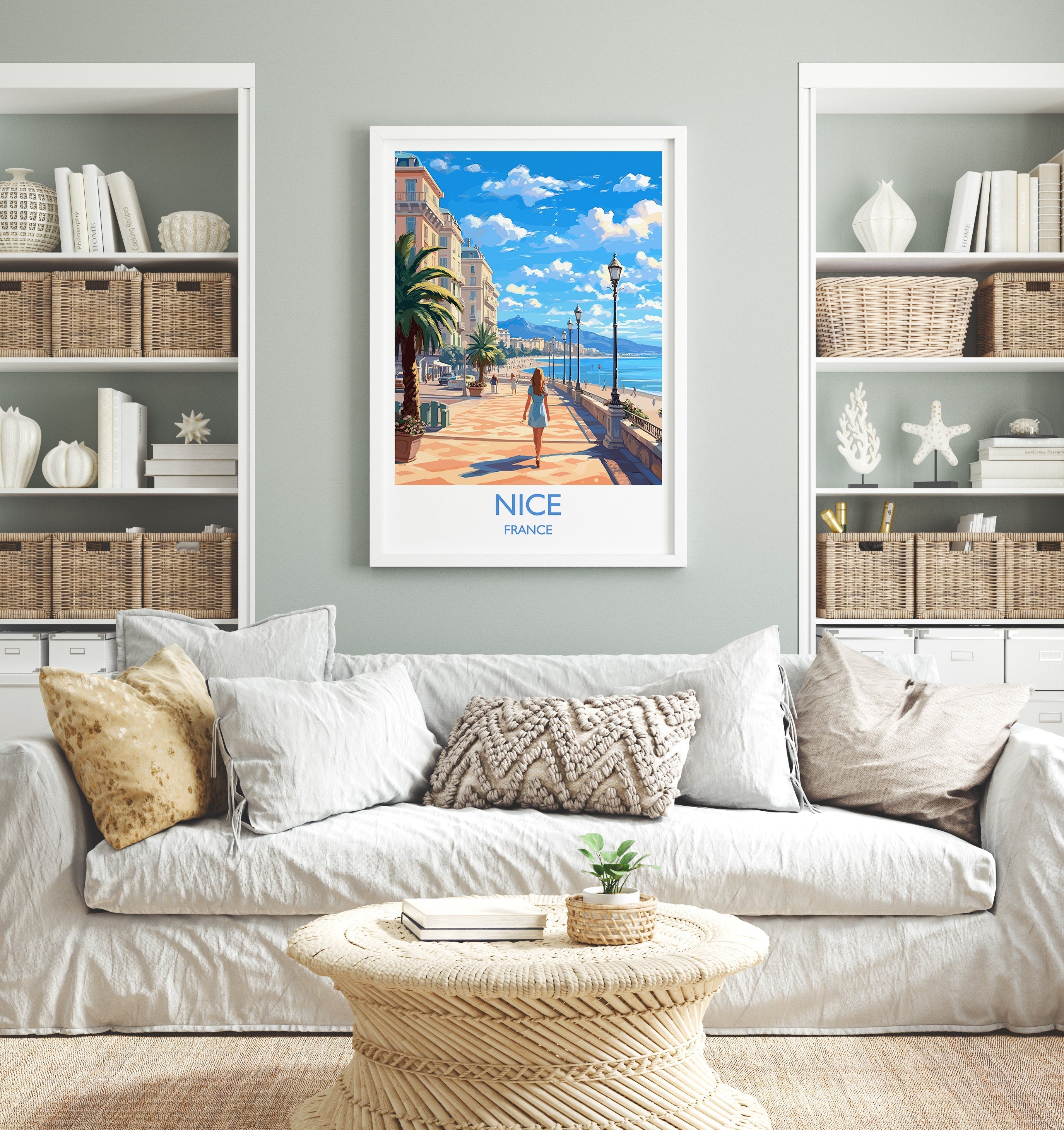 Nice Travel Poster, Travel Print of Nice, France, Nice Art, Nice Gift, Wall Art Print NQ Media Designs