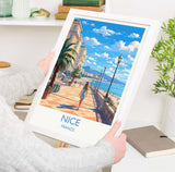 Nice Travel Poster, Travel Print of Nice, France, Nice Art, Nice Gift, Wall Art Print NQ Media Designs