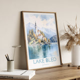 Lake Bled Print, Travel Poster of Lake Bled, Slovenia, Slovenia Gift, Travel Watercolour Gift NQ Media Designs