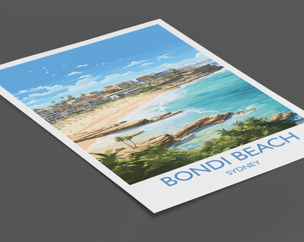 Bondi Beach Poster, Travel Print of Bondi Beach, Sydney, New South Wales, Australia, Travel Gift