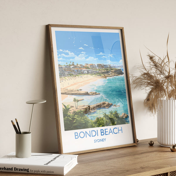 Bondi Beach Poster, Travel Print of Bondi Beach, Sydney, New South Wales, Australia, Travel Gift