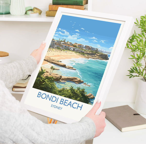 Bondi Beach Poster, Travel Print of Bondi Beach, Sydney, New South Wales, Australia, Travel Gift