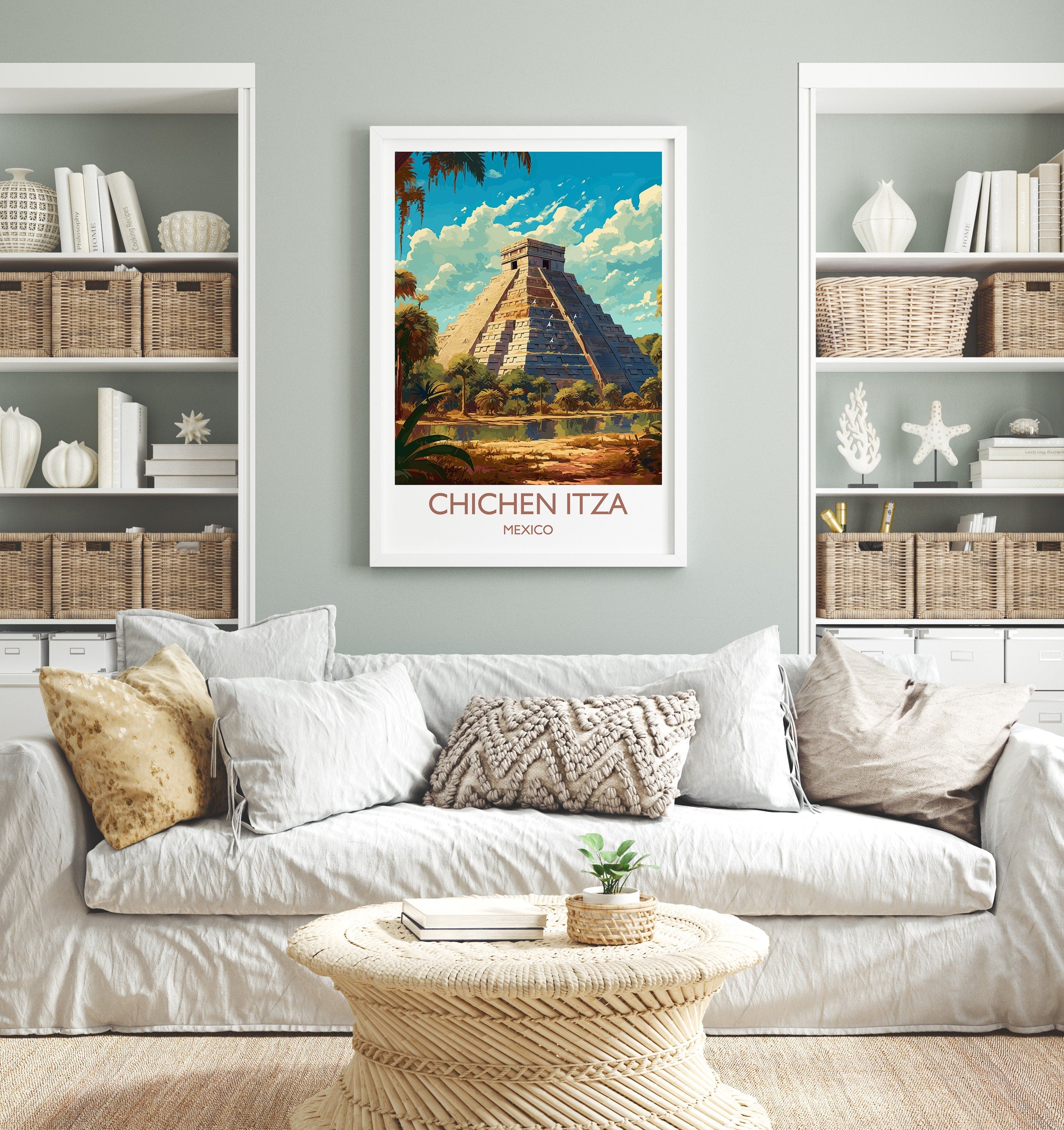 Chichen Itza Poster, Travel Print of Chichen Itza, Mexico, Chichen Itza gift, Travel Gift NQ Media Designs