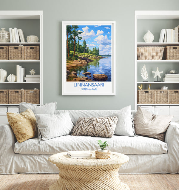 Linnansaari Travel Poster, Travel Print of Linnansaari ,Finland, Finland Art, LinnansaariGift, Wall Art Print