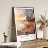 Hunstanton Beach Travel Poster, Travel Print of Hunstanton Beach, Norfolk, England, Norfolk Art, Norfolk Gift, Wall Art Print NQ Media Designs