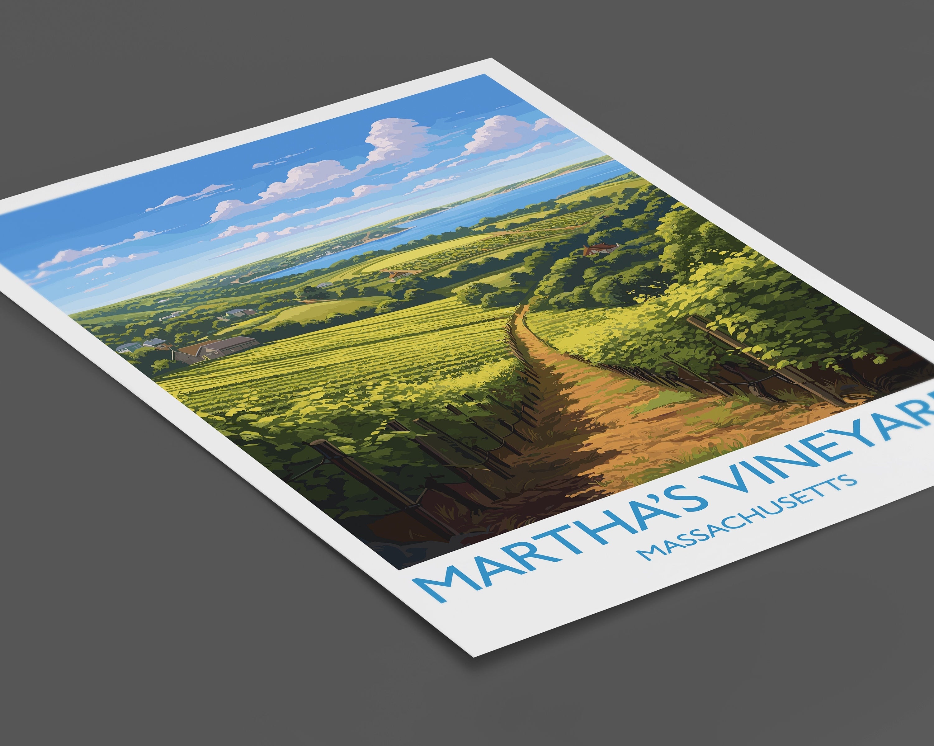 Martha's Vineyard Poster, Travel Print of Martha's Vineyard, Massachusetts, USA, Travel Gift NQ Media Designs