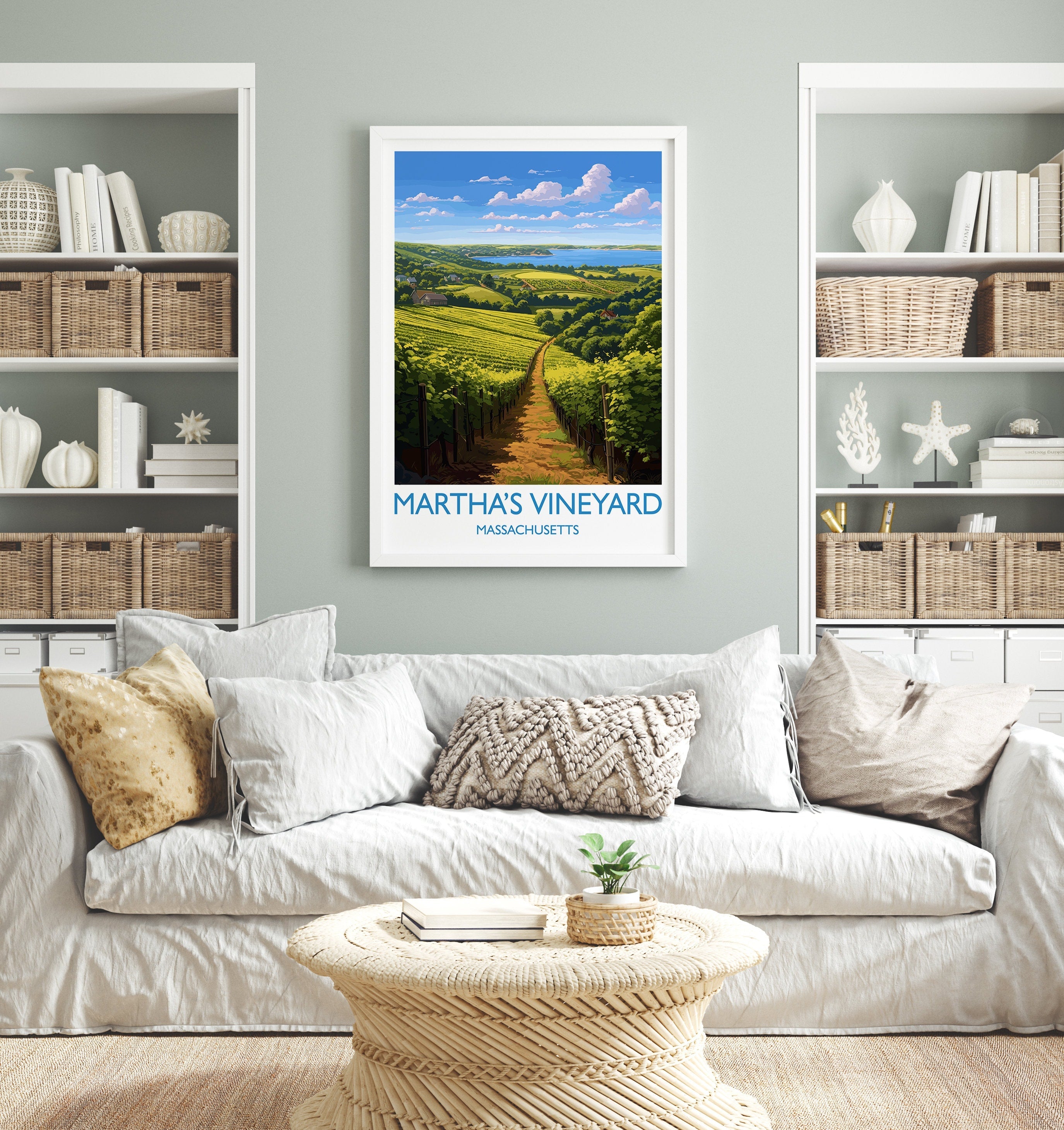 Martha's Vineyard Poster, Travel Print of Martha's Vineyard, Massachusetts, USA, Travel Gift NQ Media Designs