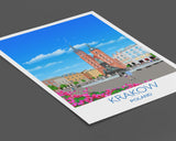 Krakow Travel Poster, Travel Print of Krakow, Poland, Krakow Gift, Poland Wall Art NQ Media Designs