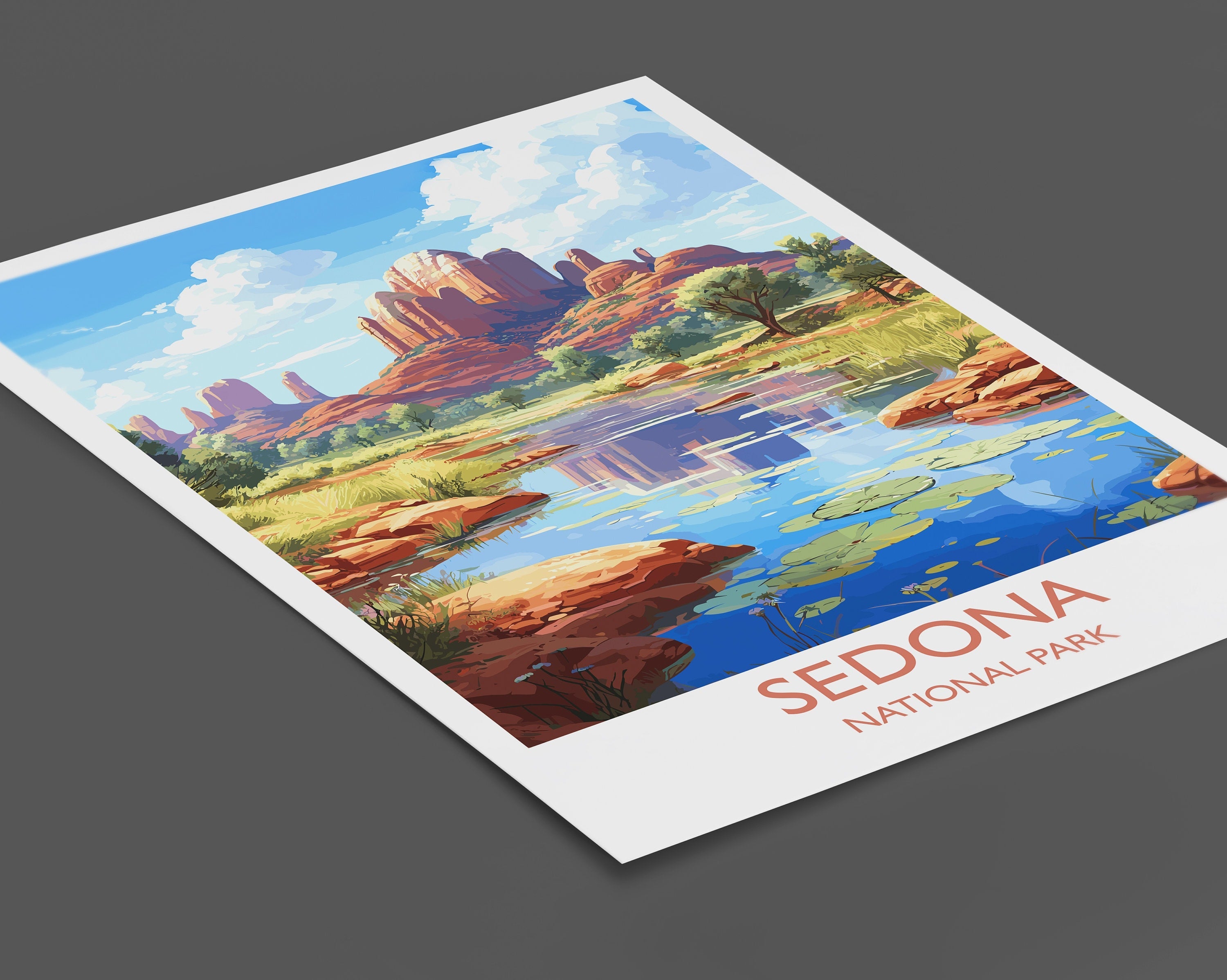 Sedona Poster, Travel Print of Sedona National Park, Arizona, USA, Sedona Travel Gift NQ Media Designs