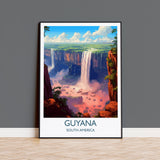 Guyana Travel Print, Travel Poster of Guyana, South America, Guyana Art, Guyana Gift, Wall Art Print NQ Media Designs