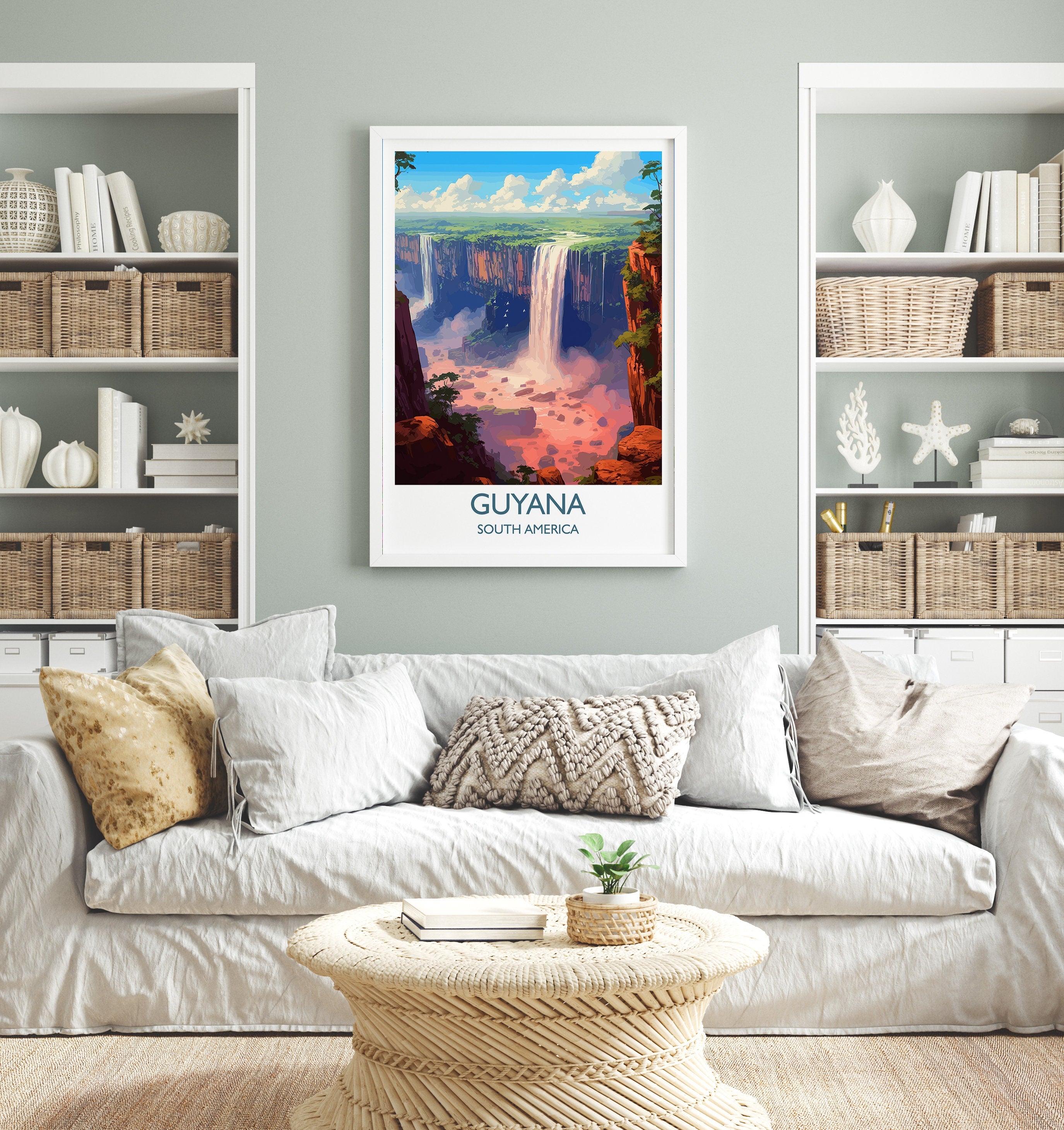 Guyana Travel Print, Travel Poster of Guyana, South America, Guyana Art, Guyana Gift, Wall Art Print