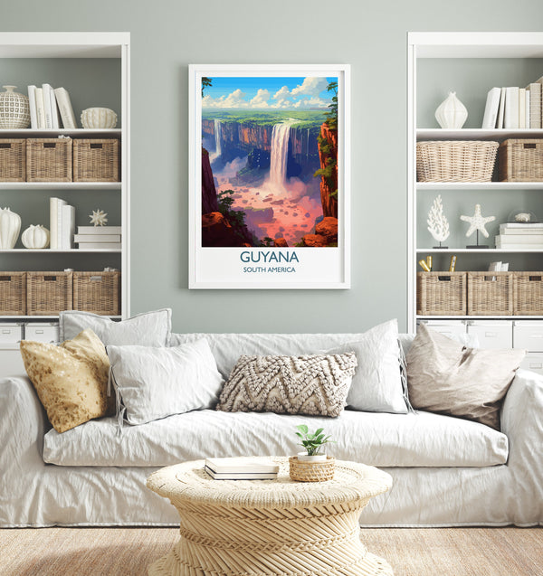 Guyana Travel Print, Travel Poster of Guyana, South America, Guyana Art, Guyana Gift, Wall Art Print