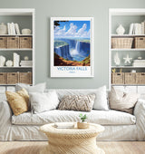 Victoria Falls Print, Travel Poster of Victoria Falls, Zimbabwe, Africa, Travel Gift NQ Media Designs