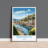 Dartmouth Travel Poster, Dartmouth Travel Print, England, Devon Art, Devon Gift, Wall Art Print NQ Media Designs