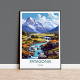 Patagonia Travel Print, Travel Poster of Patagonia, Chile, South America, Patagonia Gift NQ Media Designs