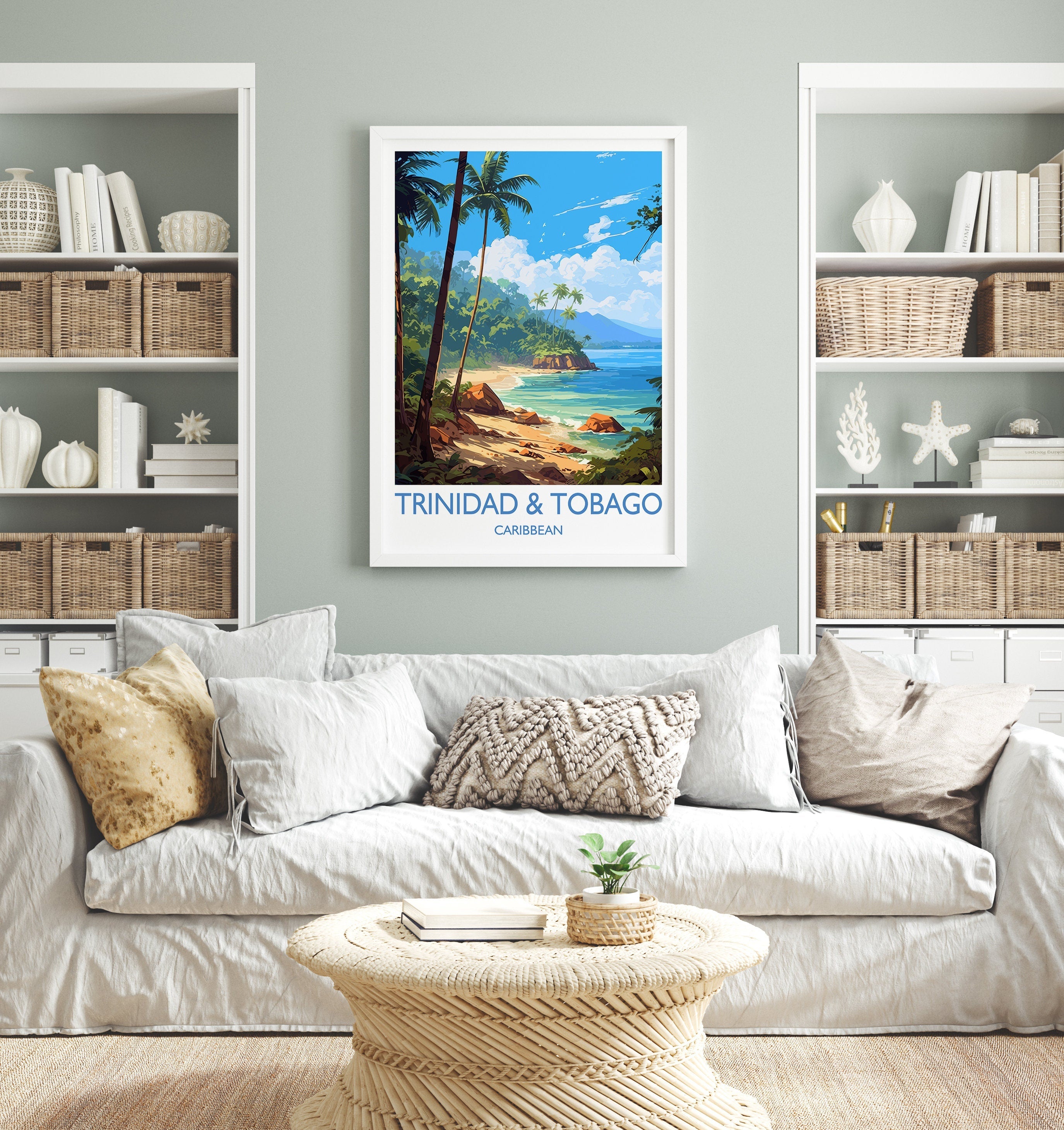 Trinidad and Tobago Travel Print, Travel Poster of Trinidad and Tobago, Caribbean, Trinidad and Tobago Gift, Wall Art Print NQ Media Designs