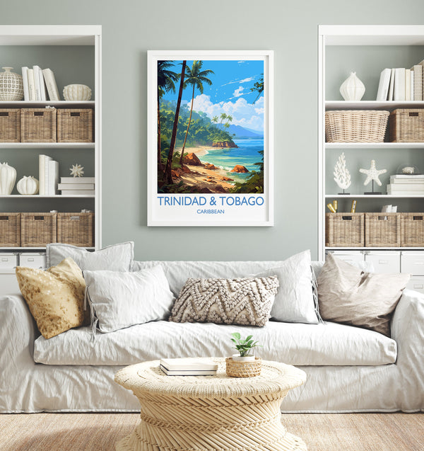 Trinidad and Tobago Travel Print, Travel Poster of Trinidad and Tobago, Caribbean, Trinidad and Tobago Gift, Wall Art Print