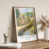 Castle Combe Travel Print, Travel Poster of Castle Combe, England, Cotswolds Art, Cotswolds Gift, Wall Art Print NQ Media Designs