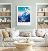 Mont Blanc Travel Poster, Travel Print of Mont Blanc, Mont Blanc Gift, Alps Art, Mount Blanc Gift, Wall Art Print NQ Media Designs