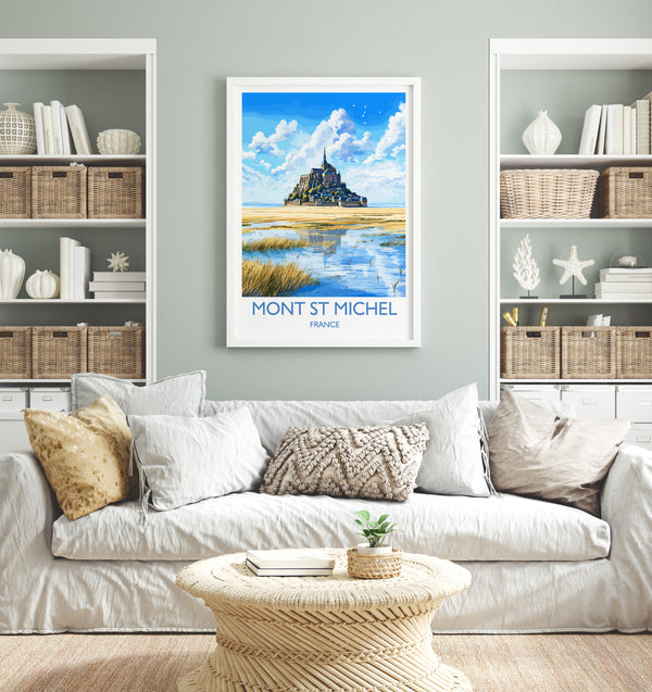 Mont St Michel Poster, Travel Print of Mont St Michel,Normandy, France, Europe, Mont St Michel Gift