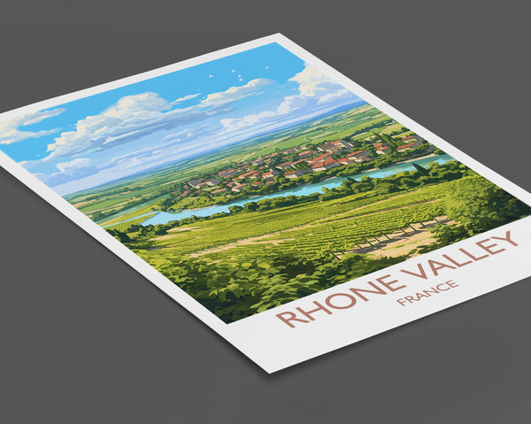 Rhone Valley Poster, Travel Print of Rhone Valley, Wine Region, France, Europe, Travel Gift