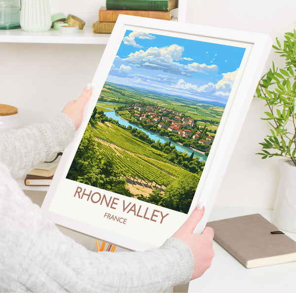 Rhone Valley Poster, Travel Print of Rhone Valley, Wine Region, France, Europe, Travel Gift