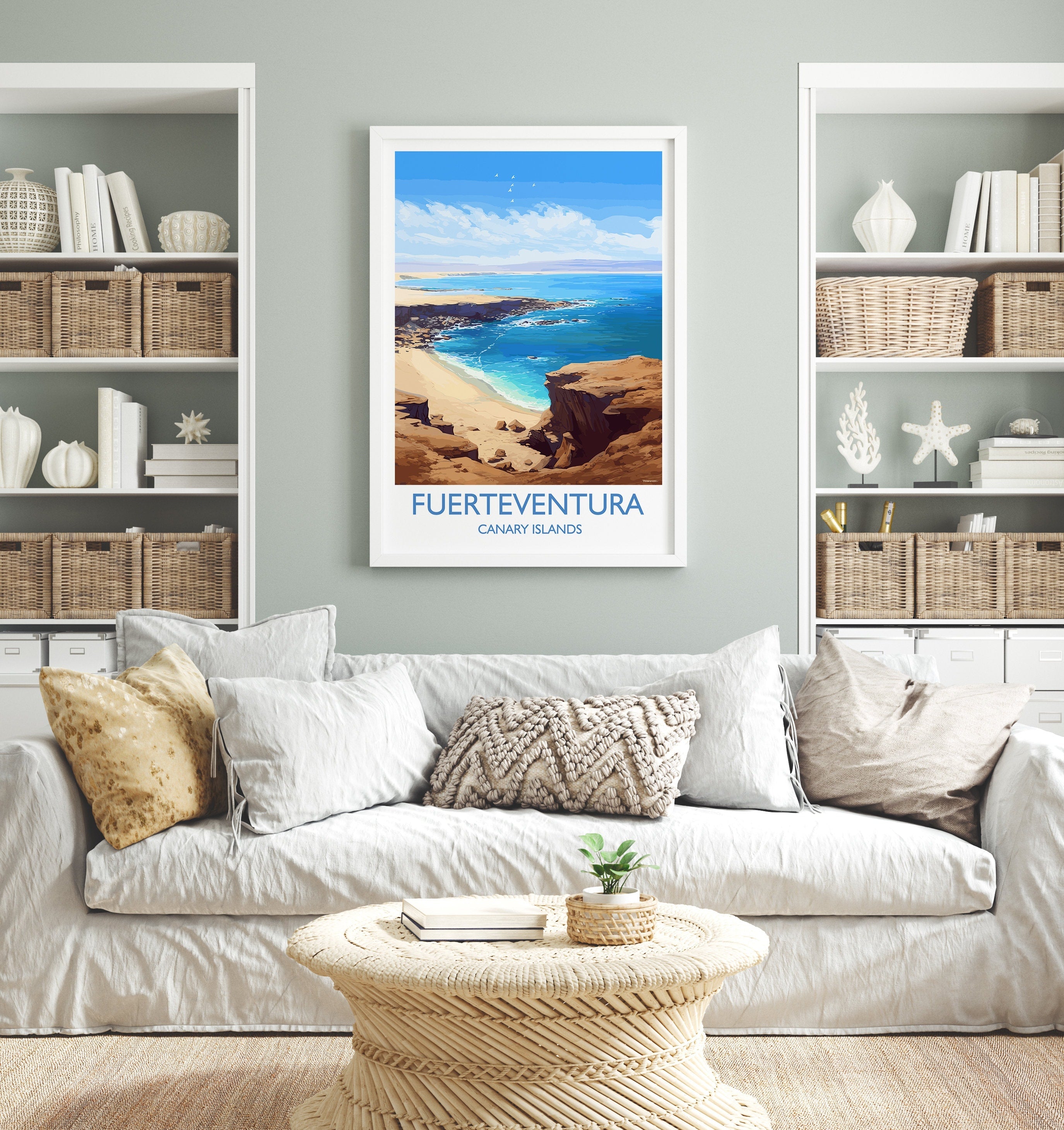 Fuerteventura Travel Print, Travel Poster of Fuerteventura , Canary Islands, Fuerteventura Gift, Wall Art Print NQ Media Designs