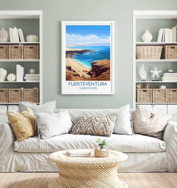 Fuerteventura Travel Print, Travel Poster of Fuerteventura , Canary Islands, Fuerteventura Gift, Wall Art Print