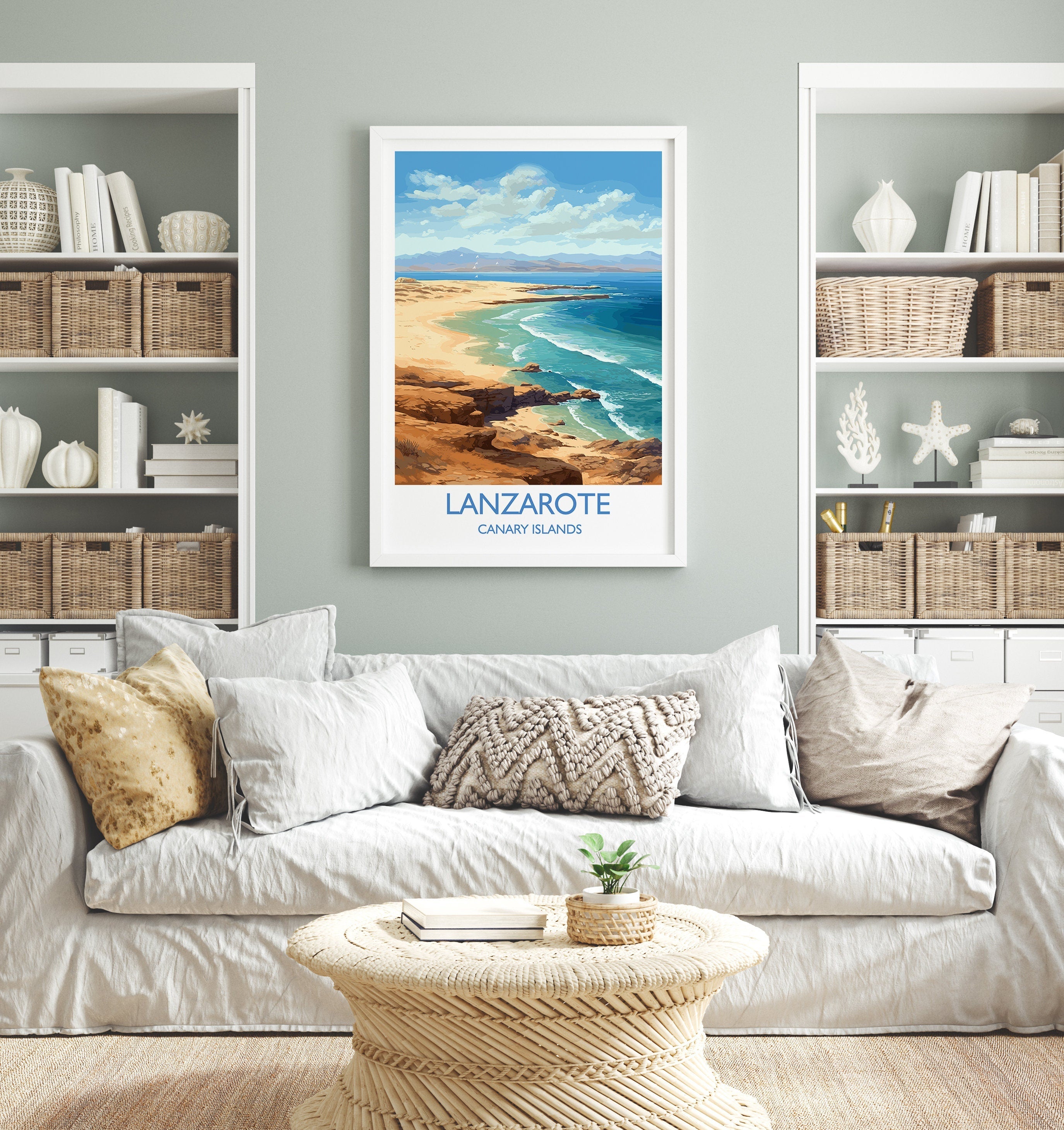 Lanzarote Travel Print, Travel Poster of Lanzarote , Canary Islands, Lanzarote Gift, Wall Art Print NQ Media Designs