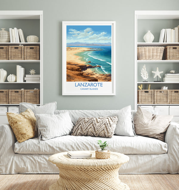 Lanzarote Travel Print, Travel Poster of Lanzarote , Canary Islands, Lanzarote Gift, Wall Art Print