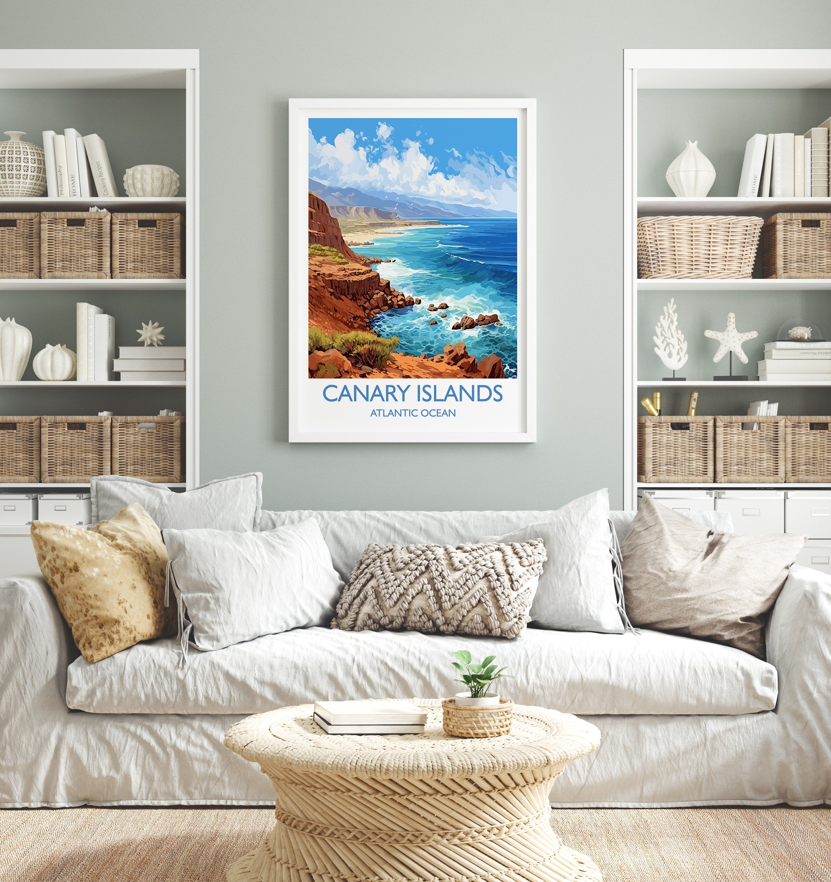 Canary Islands Travel Print, Travel Poster of Canary Islands , Canary Islands Gift, Wall Art Print NQ Media Designs