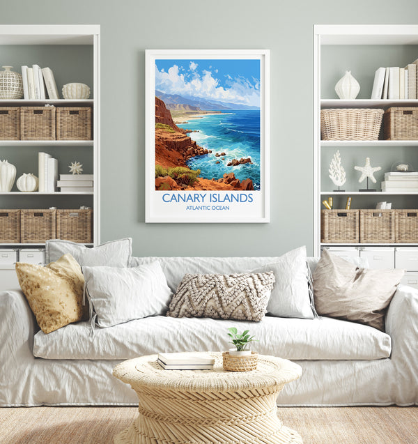 Canary Islands Travel Print, Travel Poster of Canary Islands , Canary Islands Gift, Wall Art Print