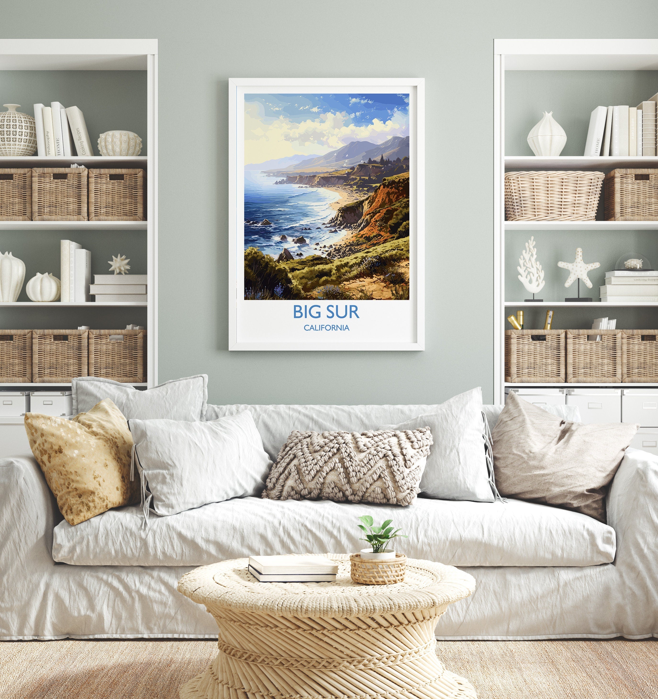 Big Sur Travel Poster, Travel Print of Big Sur, California, Big Sur Gift, USA Gift, Wall Art Print NQ Media Designs